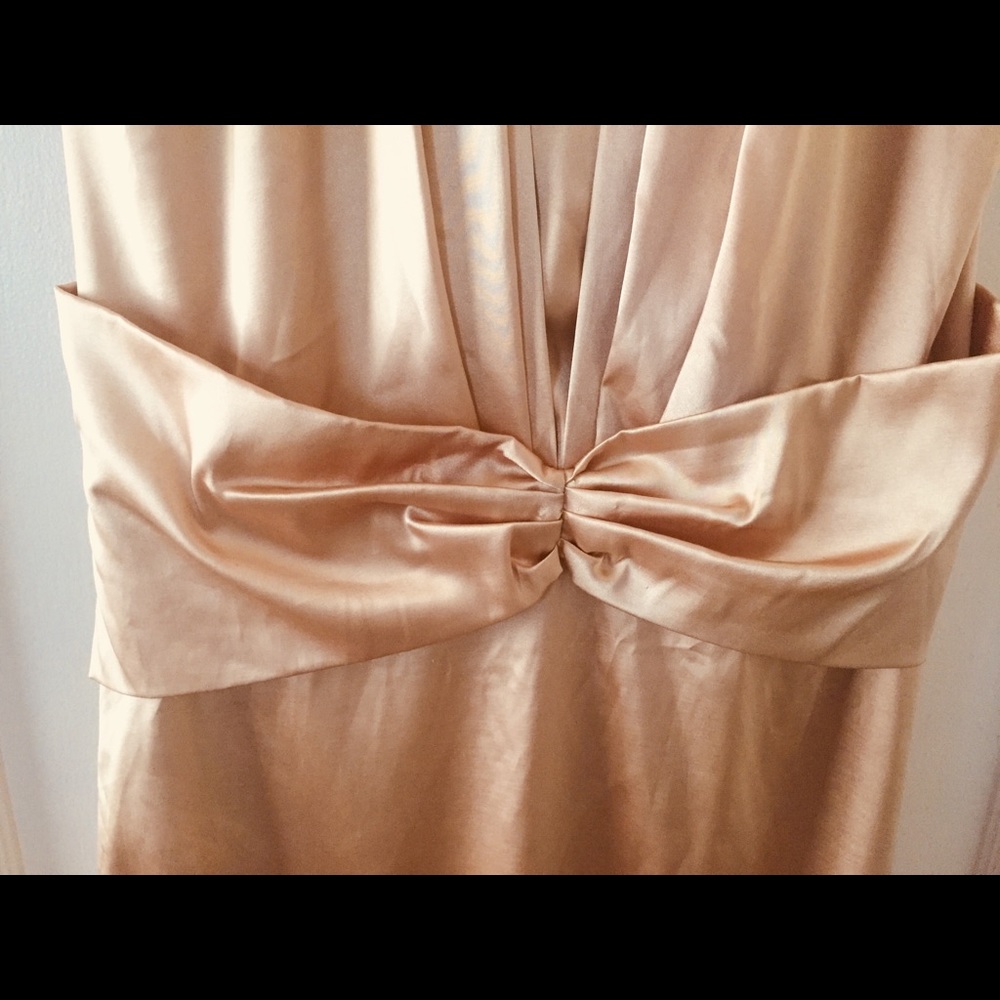 Silk satin movie star dress. Golden Goddess! - Picture 3 of 5